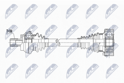 Drive Shaft NTY NPW-VW-089