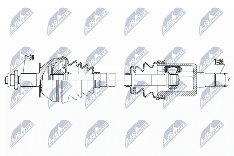NTY NPW-VW-125 Drive Shaft
