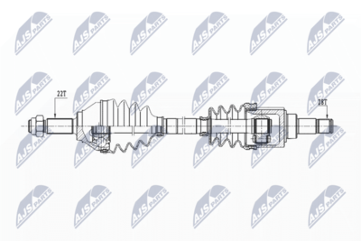 Drive Shaft NTY NPW-VW-155