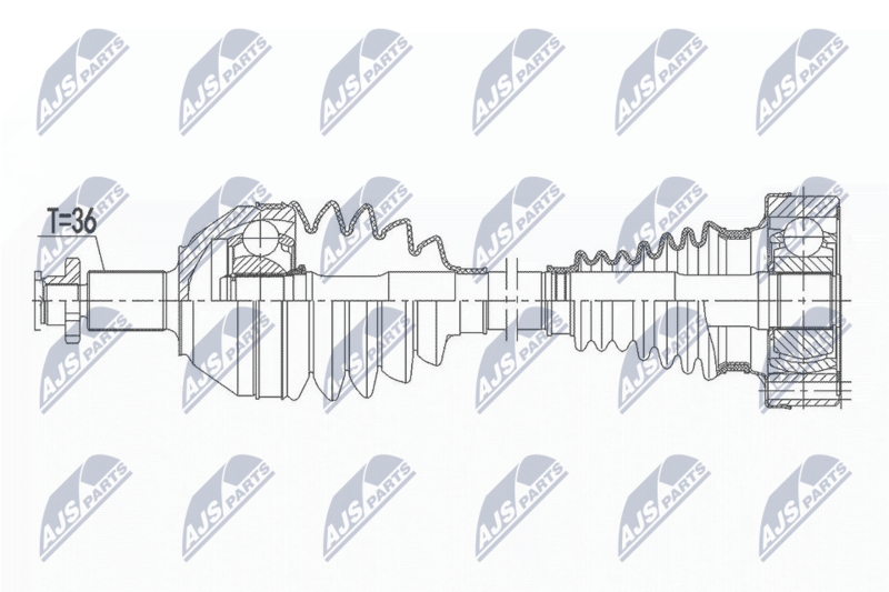 NTY NPW-VW-166 Drive Shaft