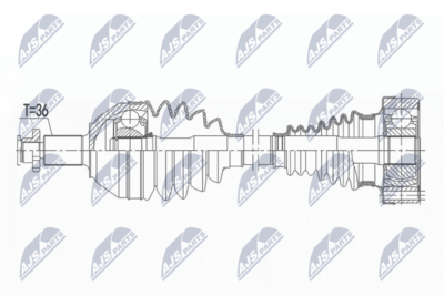 Drive Shaft NTY NPW-VW-166