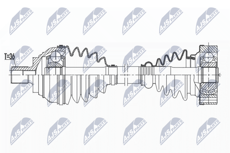 NTY NPW-VW-172 Drive Shaft