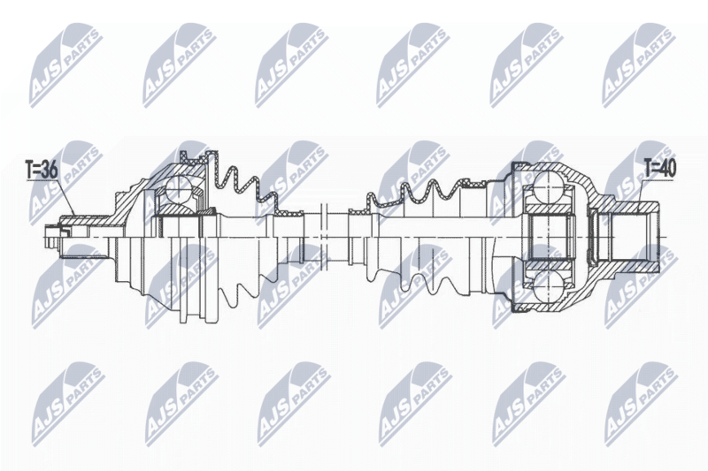NTY NPW-VW-174 Drive Shaft