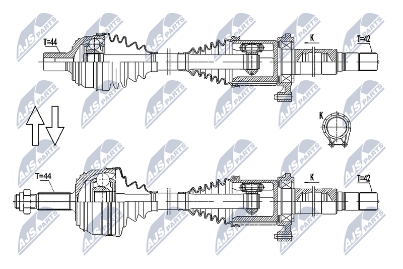 NTY NPW-VW-179 Drive Shaft