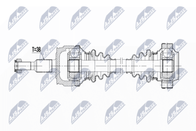 Drive Shaft NTY NPW-VW-189