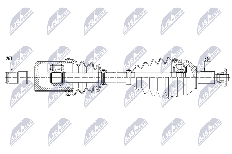 NTY NPW-VW-206 Drive Shaft