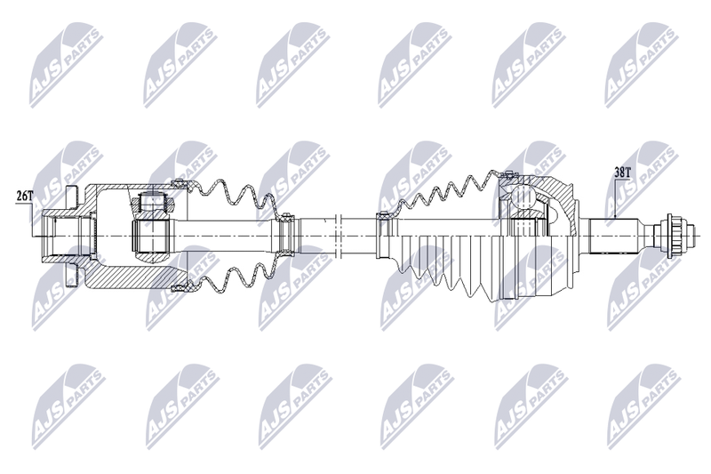 NTY NPW-VW-208 Drive Shaft