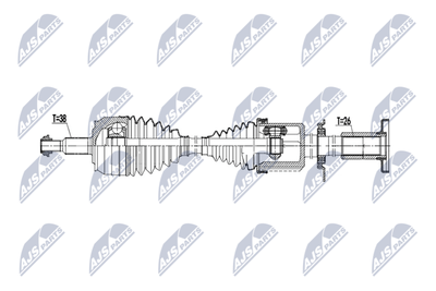 Drive Shaft NTY NPW-VW-223