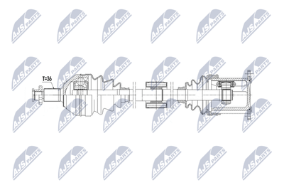 Drive Shaft NTY NPW-VW-225