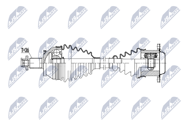 NTY NPW-VW-252 Drive Shaft