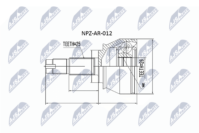 NTY NPZ-AR-012 Joint Kit, drive shaft