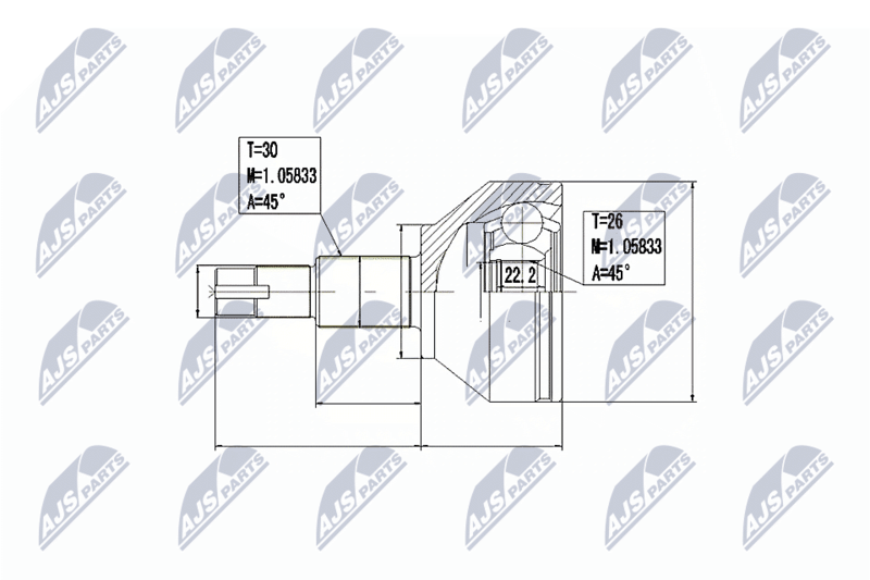 NTY NPZ-AR-014 Joint Kit, drive shaft