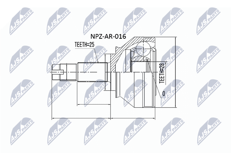 NTY NPZ-AR-016 Joint Kit, drive shaft