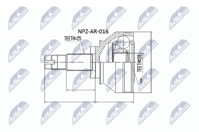 Joint Kit, drive shaft NTY NPZ-AR-016
