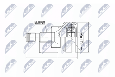 Joint Kit, drive shaft NTY NPZ-CT-019