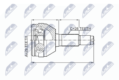 Joint Kit, drive shaft NTY NPZ-DW-010
