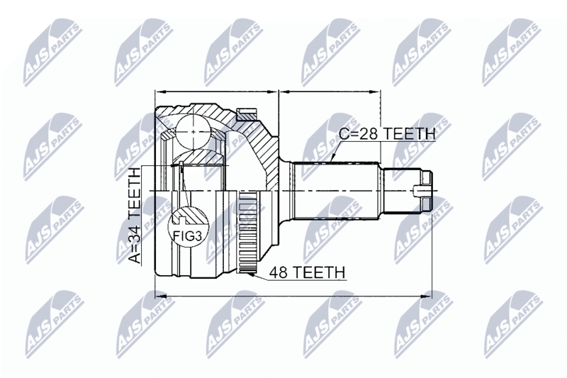 NTY NPZ-DW-028 Joint Kit, drive shaft