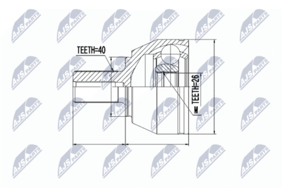 Joint Kit, drive shaft NTY NPZ-FR-040
