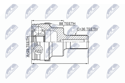 Joint Kit, drive shaft NTY NPZ-FR-046