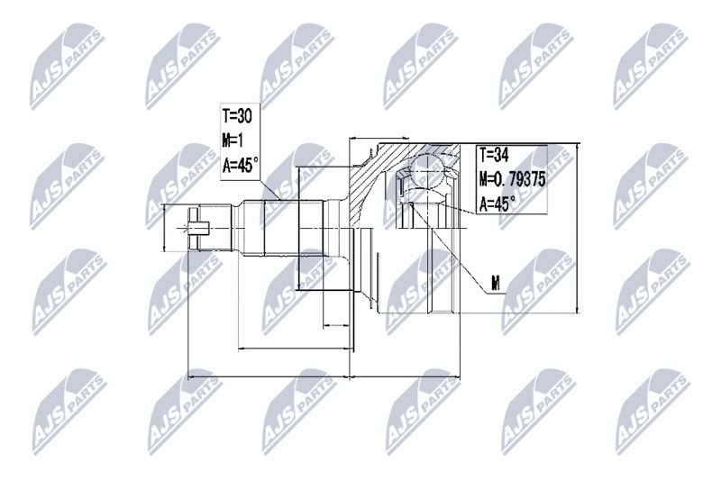 NTY NPZ-HD-061 Joint Kit, drive shaft