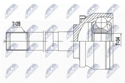 Joint Kit, drive shaft NTY NPZ-HY-511