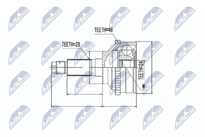 Joint Kit, drive shaft NTY NPZ-KA-326
