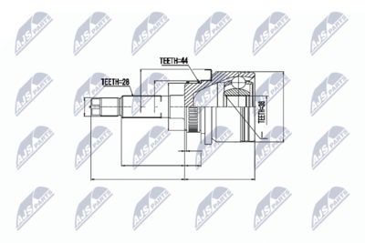 Joint Kit, drive shaft NTY NPZ-MZ-040