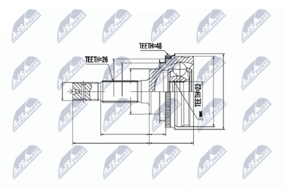Joint Kit, drive shaft NTY NPZ-TY-016