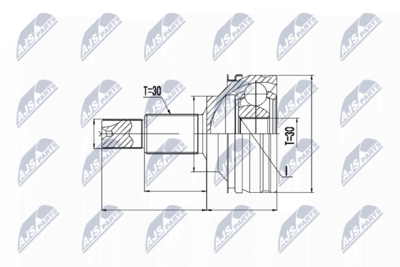 Joint Kit, drive shaft NTY NPZ-TY-074