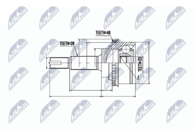 Joint Kit, drive shaft NTY NPZ-TY-075