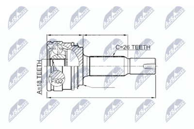 Joint Kit, drive shaft NTY NPZ-TY-085