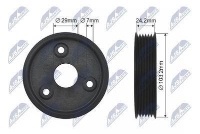 Tensioner Pulley, V-belt NTY RKP-RE-021