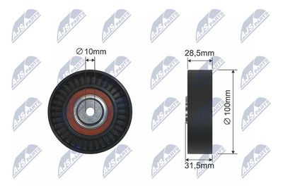 Deflection/Guide Pulley, V-ribbed belt NTY RNK-AR-007