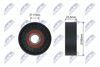 Tensioner Pulley, V-ribbed belt NTY RNK-AR-008