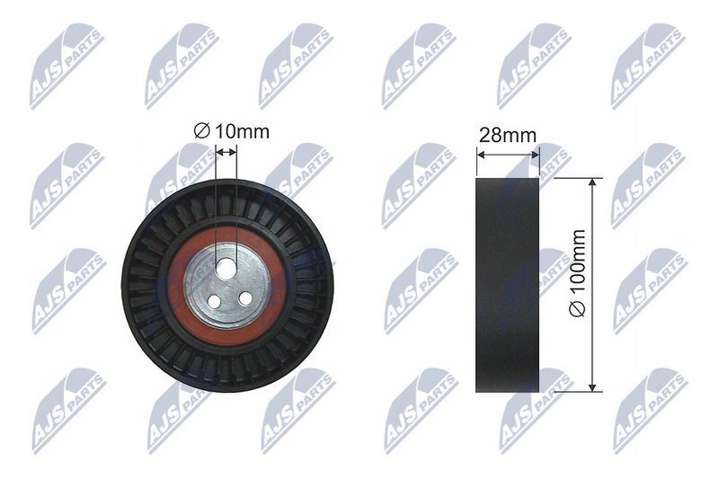 NTY RNK-AR-009 Deflection/Guide Pulley, V-ribbed belt
