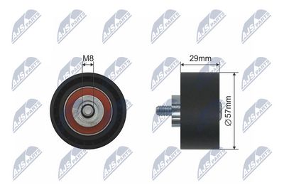 Deflection Pulley/Guide Pulley, timing belt NTY RNK-AR-010