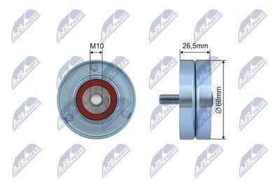 Tensioner Pulley, V-ribbed belt NTY RNK-AR-013