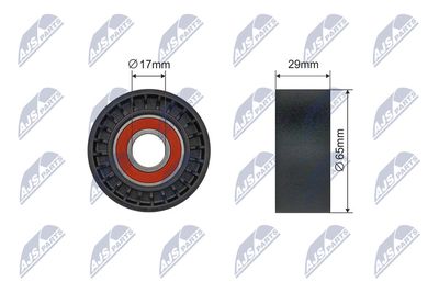 Tensioner Pulley, V-ribbed belt NTY RNK-AR-018