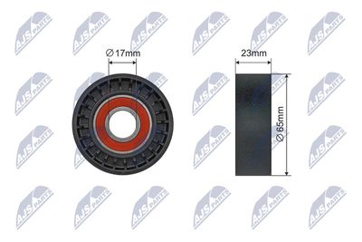 Tensioner Pulley, V-ribbed belt NTY RNK-AR-019