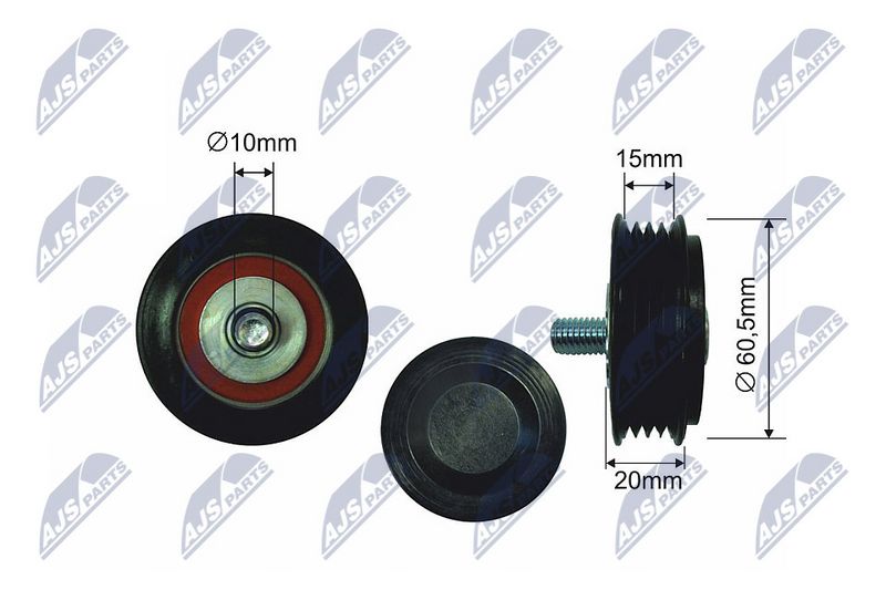 NTY RNK-AU-006 Tensioner Pulley, V-ribbed belt