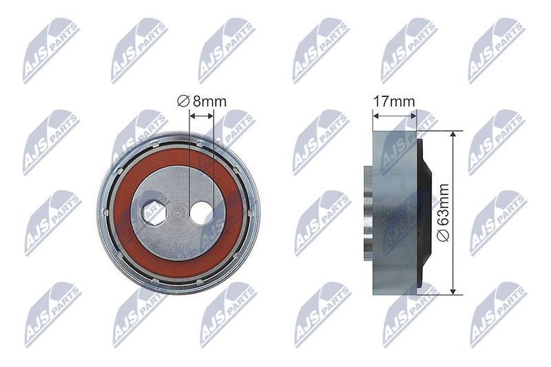 NTY RNK-AU-007 Tensioner Pulley, V-ribbed belt