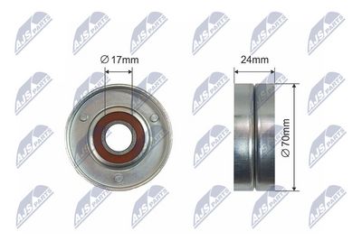 Tensioner Pulley, V-ribbed belt NTY RNK-AU-008