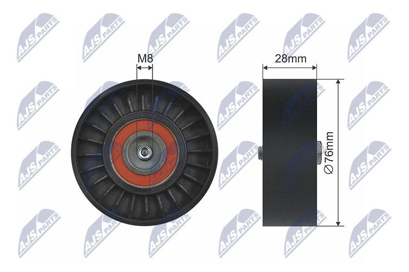 NTY RNK-AU-009 Tensioner Pulley, V-ribbed belt