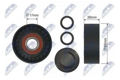 Deflection/Guide Pulley, V-ribbed belt NTY RNK-AU-011