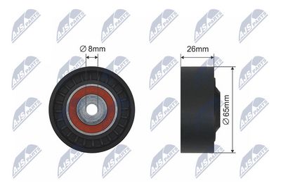 Deflection/Guide Pulley, V-ribbed belt NTY RNK-AU-016