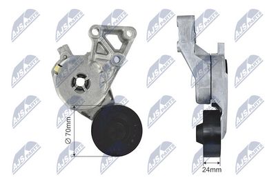 Tensioner Pulley, V-ribbed belt NTY RNK-AU-020