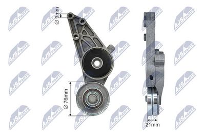 Tensioner Pulley, V-ribbed belt NTY RNK-AU-022