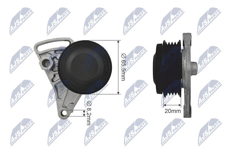 NTY RNK-AU-025 Tensioner Pulley, V-ribbed belt