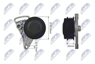 Tensioner Pulley, V-ribbed belt NTY RNK-AU-025