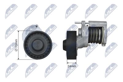 Tensioner Pulley, V-ribbed belt NTY RNK-AU-029